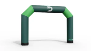 Inflatable sealed air angled arch